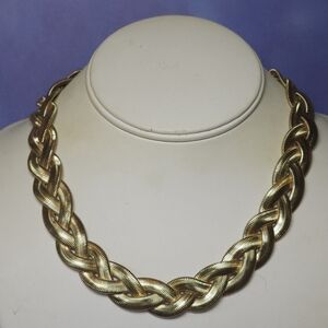 CC Skye Gold Tone Chunky Braided Snake Chain Necklace